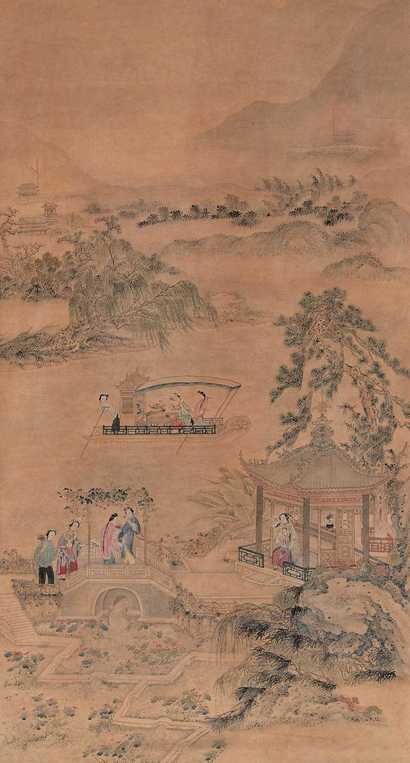 佚名 山水人物 立轴